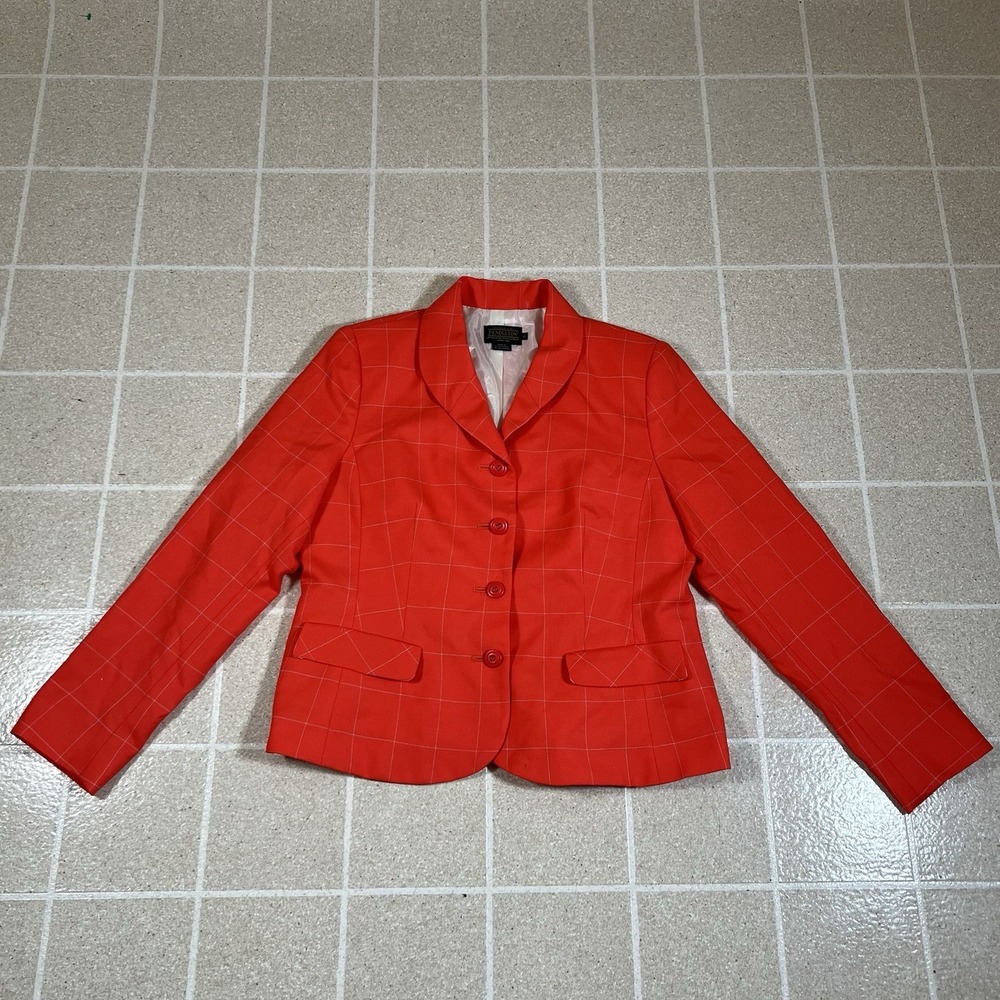 Pendleton Orange Plaid Blazer